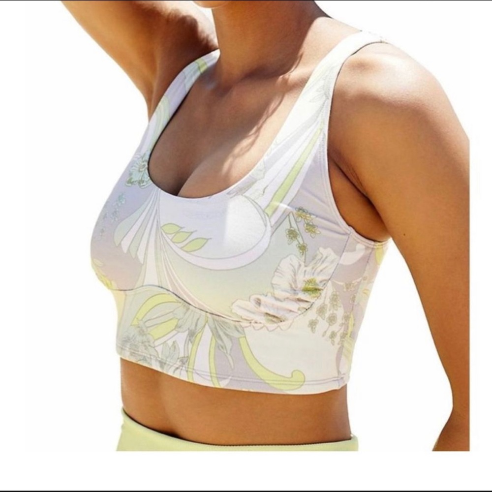 Free People Wave Crush Sports Bra XS Bright Lime